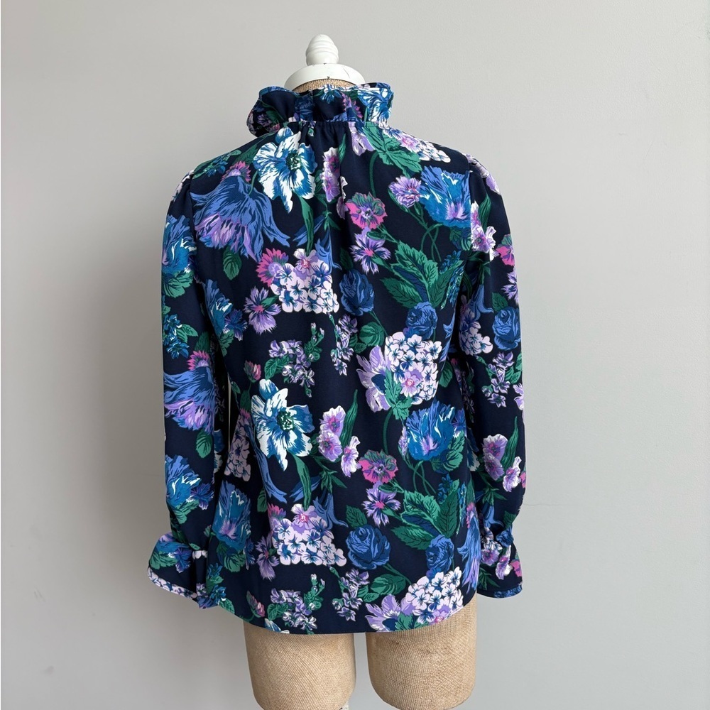 J.Crew Ruffleneck top in floral 365 crepe Size XS - Picture 6 of 10